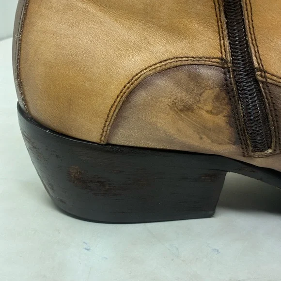 Mark Nason Distressed Tan and Cream Western Boots 67584